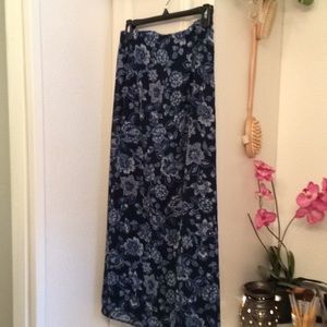 Blue floral skirt